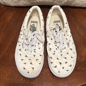 Vans Cream Sneakers with Bee Pattern